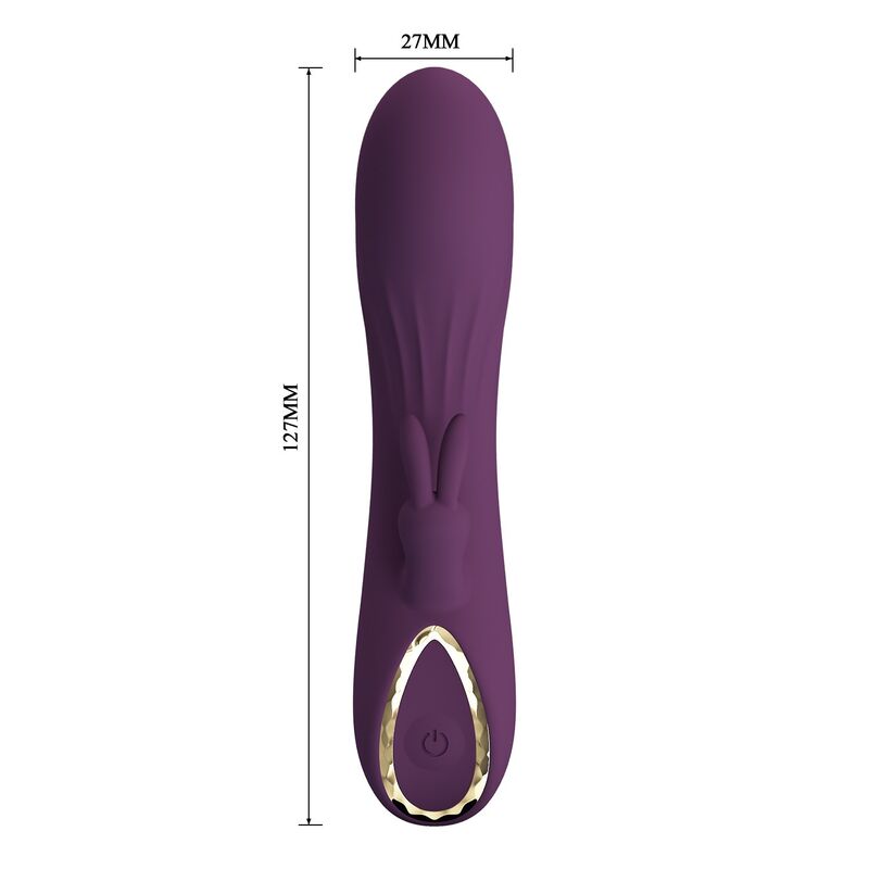 PRETTY LOVE - LANDYN VIBRADOR RABBIT RECARGABLE 10 FUNCIONES MORADO - Imagen 9