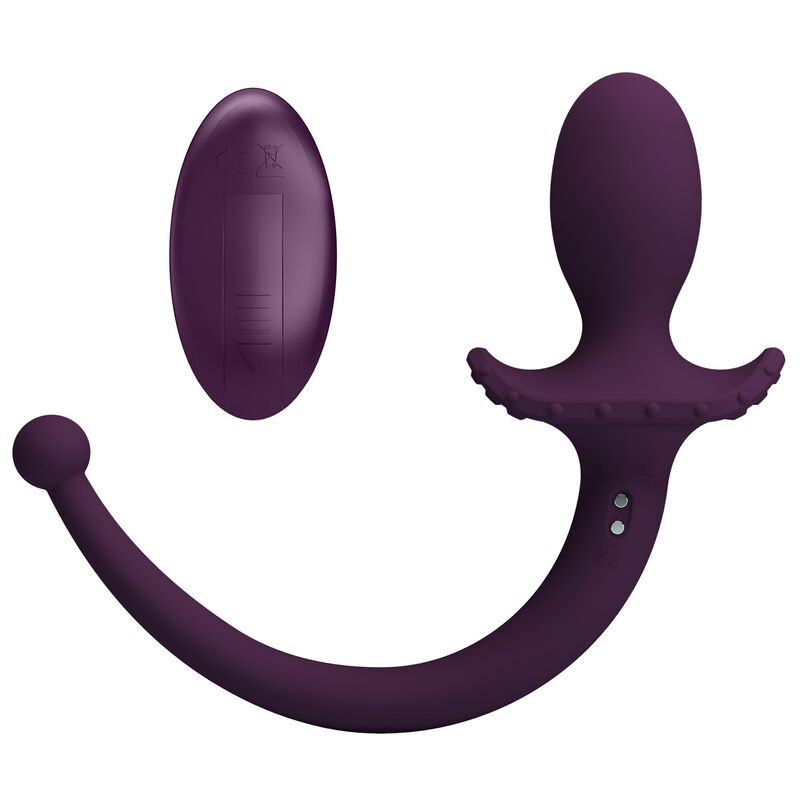 PRETTY LOVE - LIOEA PLUG ANAL CON COLA VIBRADOR 12 FUNCIONES COLOR MORADO CONTROL REMOTO - Imagen 3