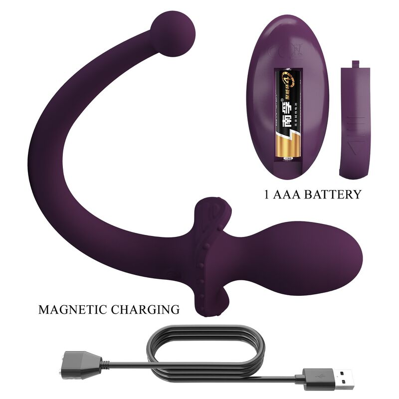 PRETTY LOVE - LIOEA PLUG ANAL CON COLA VIBRADOR 12 FUNCIONES COLOR MORADO CONTROL REMOTO - Imagen 5