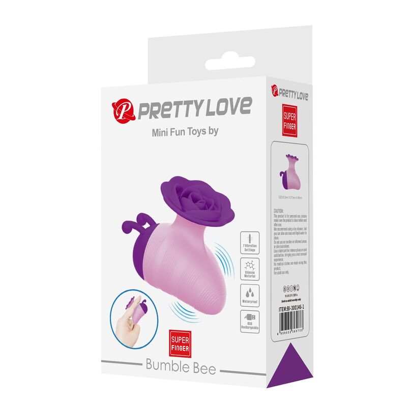 PRETTY LOVE - LITTLE BEE ESTIMULADOR DE CLÍTORIS 7 MODOS RECARGABLE MORADO-ROSA - Imagen 3