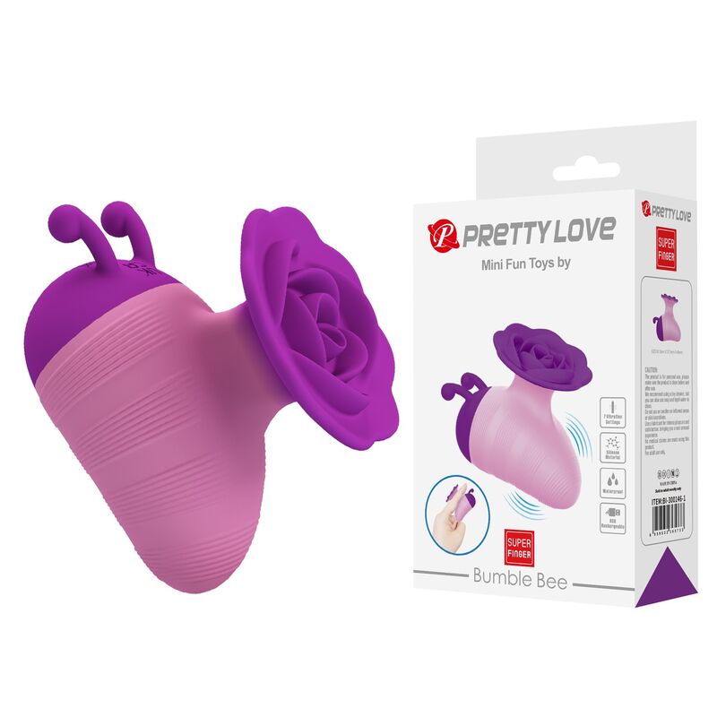PRETTY LOVE - LITTLE BEE ESTIMULADOR DE CLÍTORIS 7 MODOS RECARGABLE MORADO-ROSA - Imagen 11