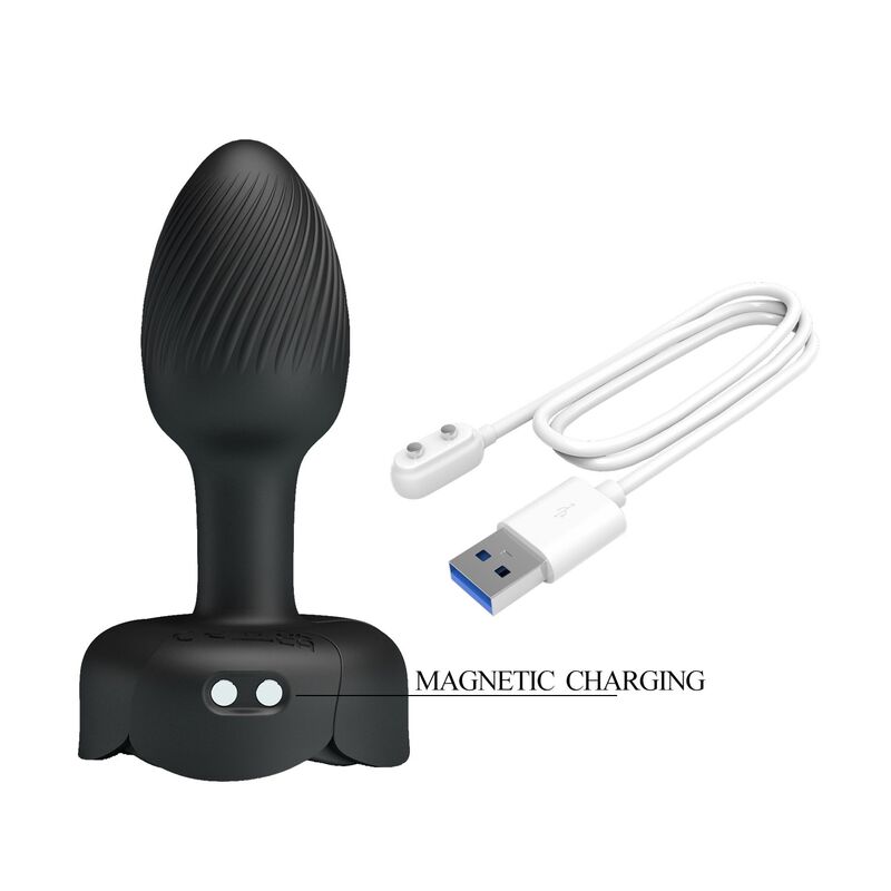 PRETTY LOVE - PLUG ANAL VIBRADOR 10 MODOS RECARGABLE NEGRO - Imagen 6