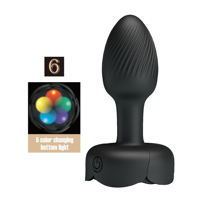 PRETTY LOVE - PLUG ANAL VIBRADOR 10 MODOS RECARGABLE NEGRO - Imagen 2