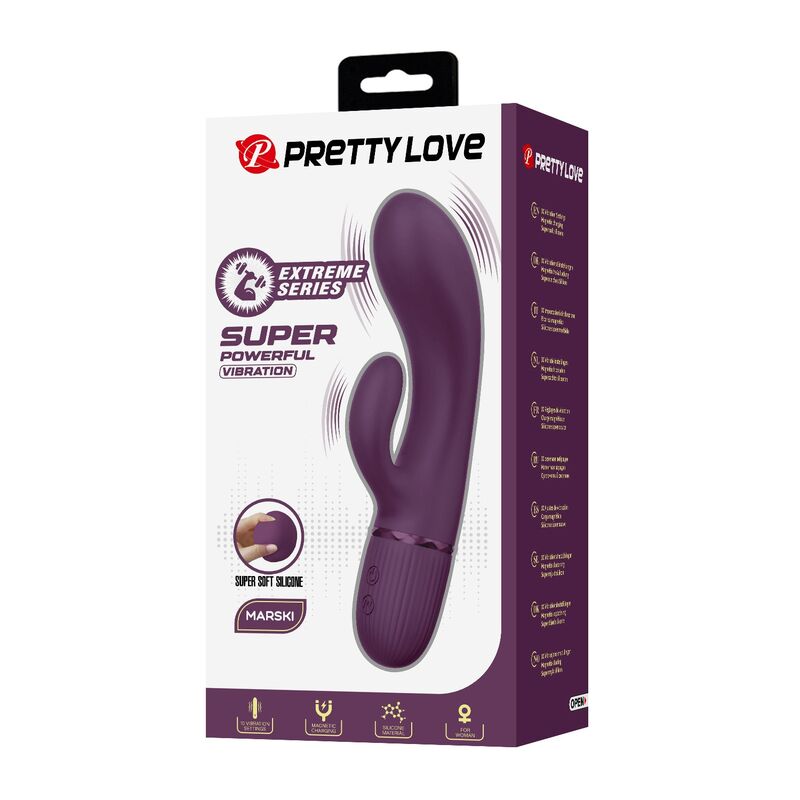 PRETTY LOVE - MARGIE VIBRADOR RABBIT RECARGABLE 10 FUNCIONES MORADO - Imagen 3