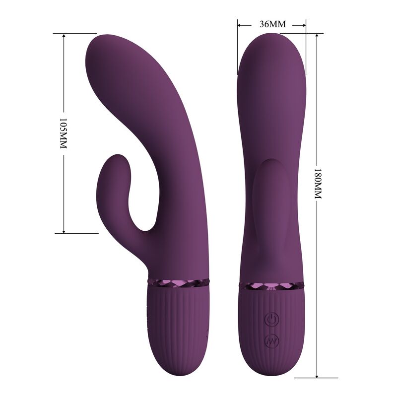 PRETTY LOVE - MARGIE VIBRADOR RABBIT RECARGABLE 10 FUNCIONES MORADO - Imagen 8
