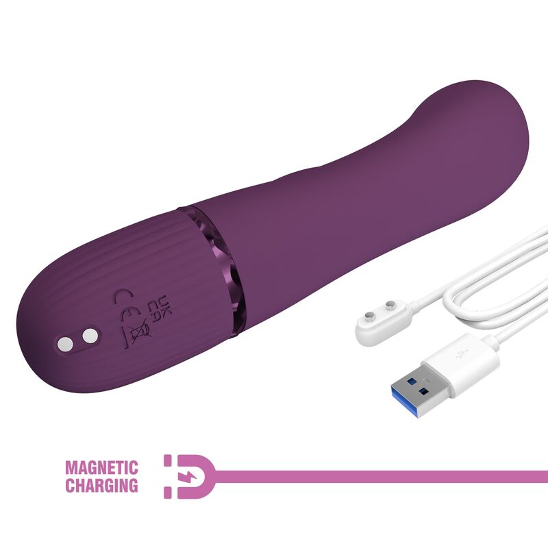 PRETTY LOVE - MARGIE VIBRADOR RABBIT RECARGABLE 10 FUNCIONES MORADO - Imagen 9