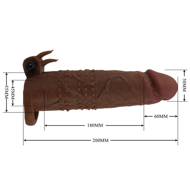 PRETTY LOVE - QUILLON FUNDA PARA PENE VIBRADORA 20 CM Ø 4 CM COLOR MARRÓN - Imagen 8