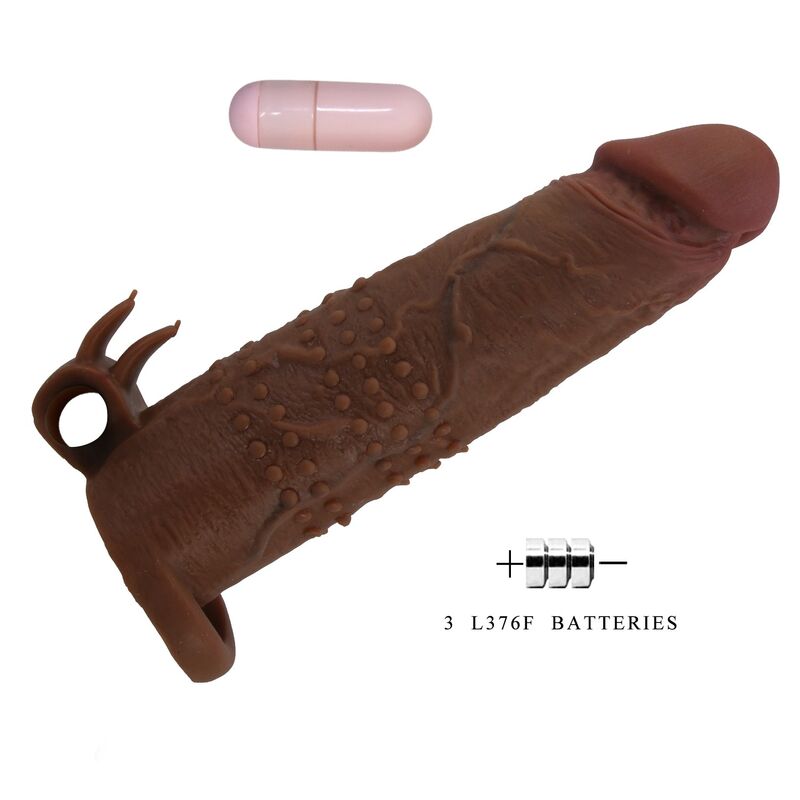 PRETTY LOVE - QUILLON FUNDA PARA PENE VIBRADORA 20 CM Ø 4 CM COLOR MARRÓN - Imagen 7
