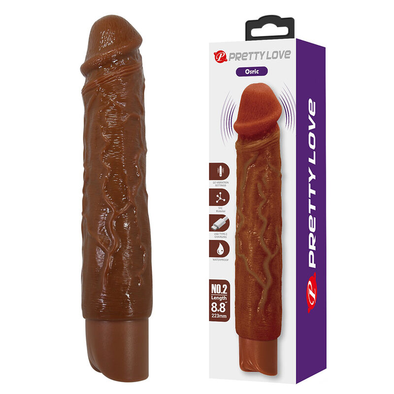 PRETTY LOVE - OWEN VIBRADOR REALÍSTICO 22,5 CM Ø 4,5 CM COLOR MARRÓN - Imagen 10