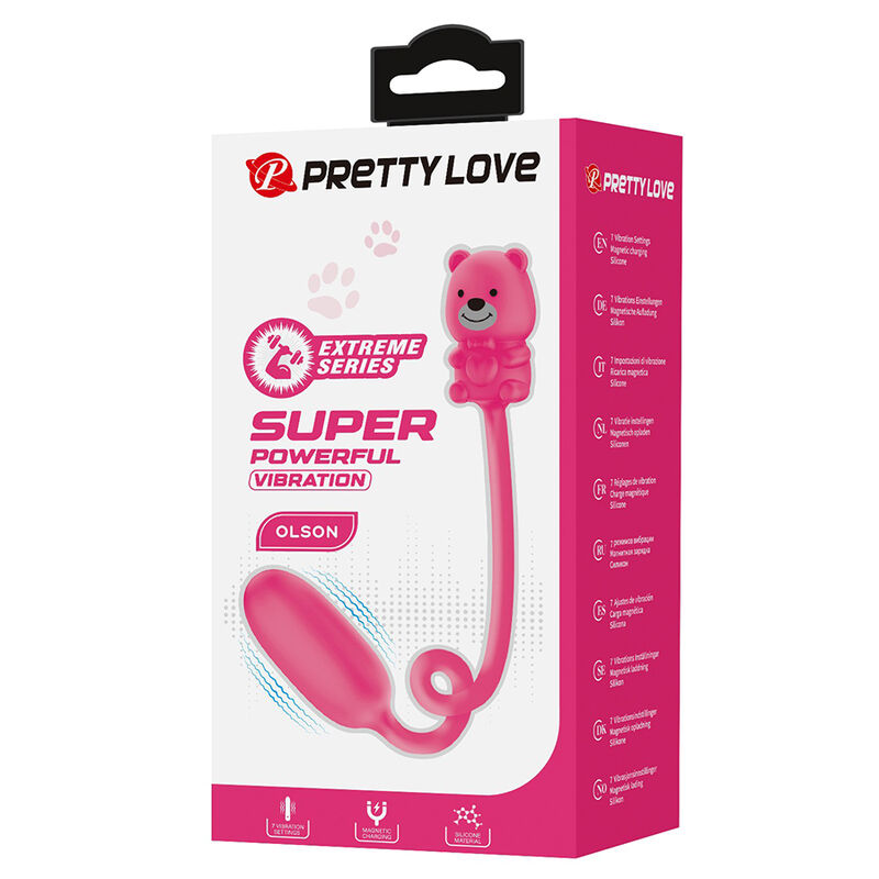 PRETTY LOVE - OLSON HUEVO VIBRADOR CON MANDO POR CABLE RECARGABLE ROSA - Imagen 3
