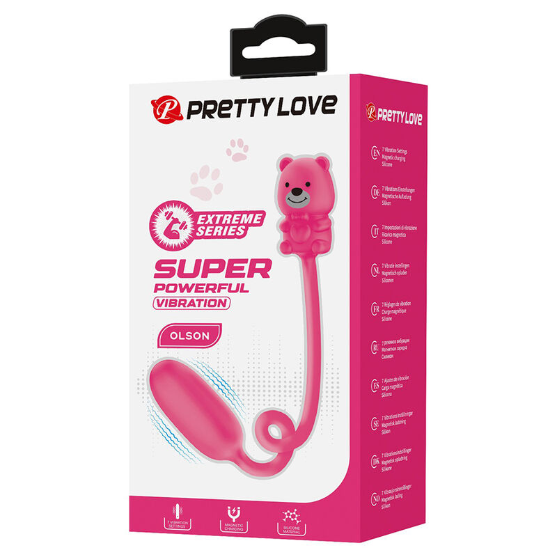 PRETTY LOVE - OLSON HUEVO VIBRADOR CON MANDO POR CABLE RECARGABLE ROSA - Imagen 13