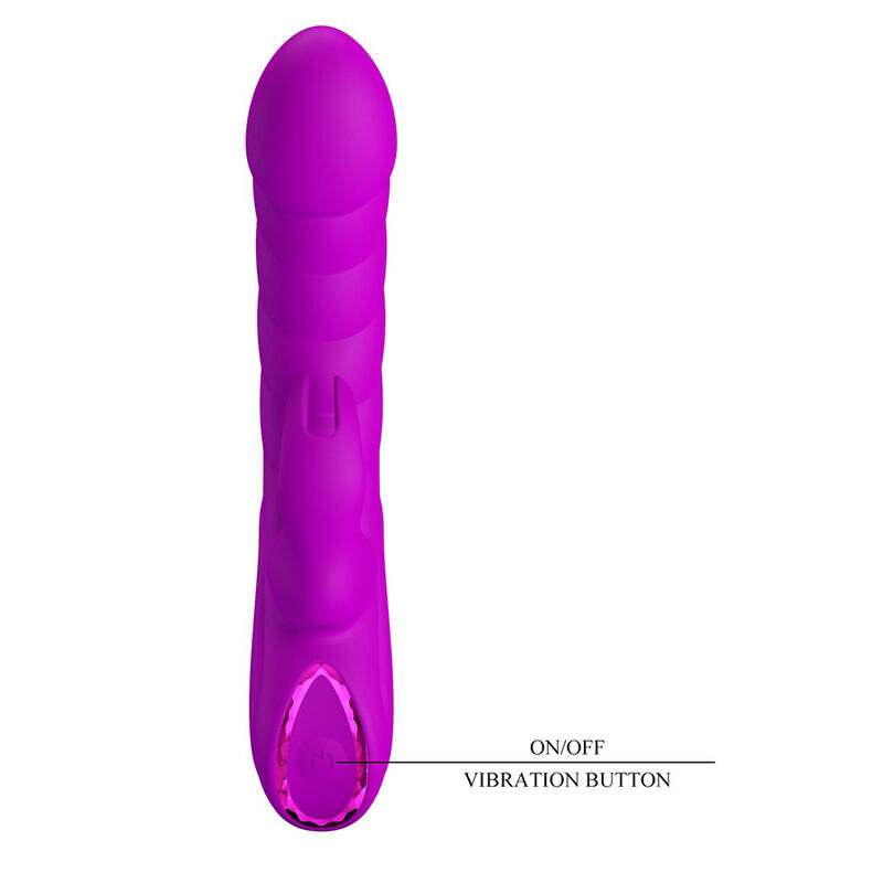 PRETTY LOVE - MONICA VIBRADOR DOBLE ESTIMULACIÓN PARA PUNTO G Y CLÍTORIS RECARGABLE MORADO - Imagen 4