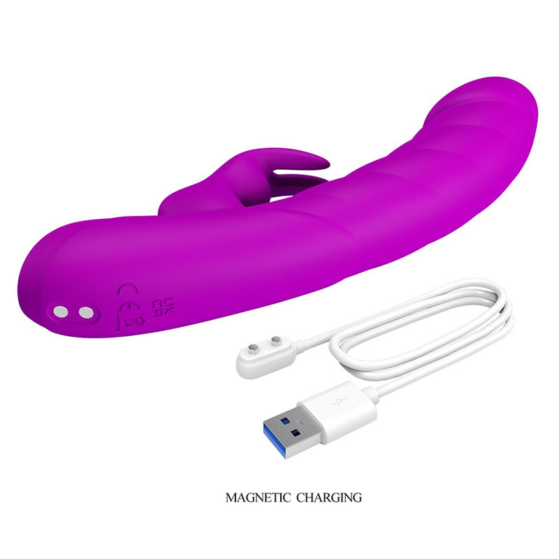 PRETTY LOVE - MONICA VIBRADOR DOBLE ESTIMULACIÓN PARA PUNTO G Y CLÍTORIS RECARGABLE MORADO - Imagen 9