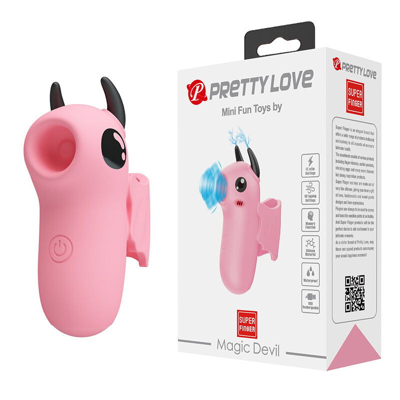PRETTY LOVE - MAGIC DEVIL ESTIMULADOR DE DEDO RECARGABLE ROSA - Imagen 9