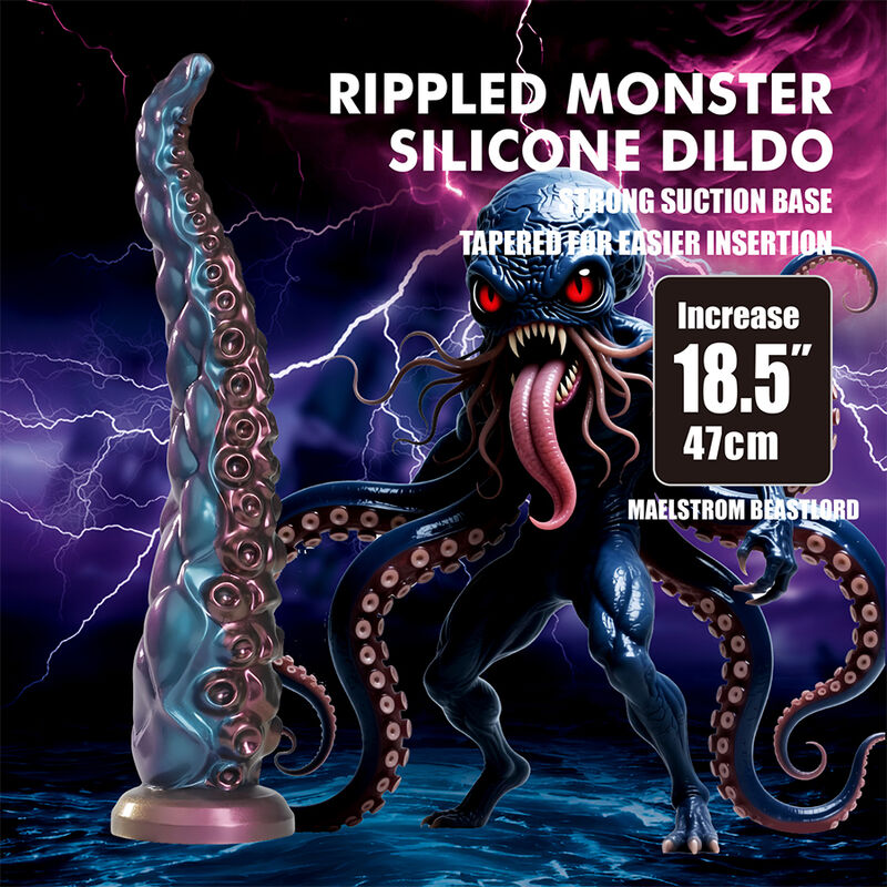 POWER MONSTERS - ABYSSAL TENTACLE DILDO TRICOLOR 46 CM Ø 7 CM - Imagen 7