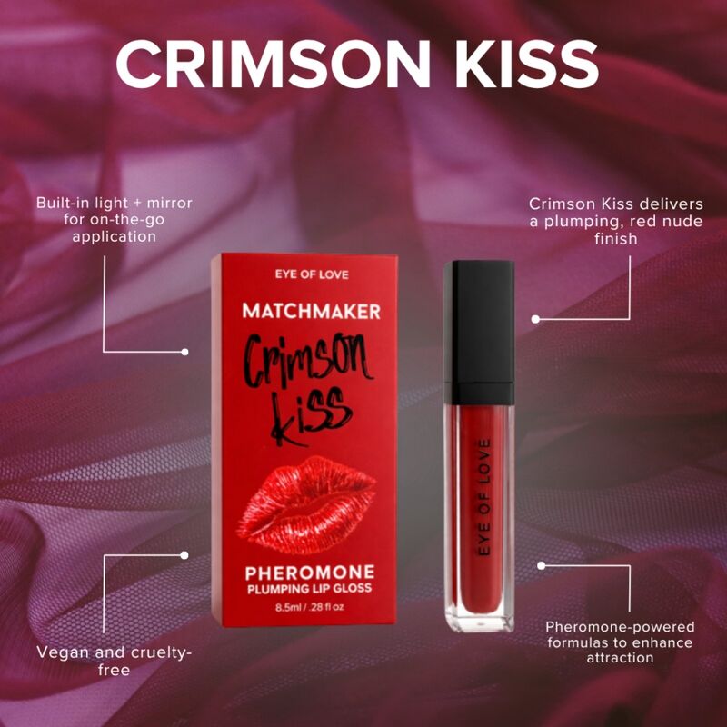 EYE OF LOVE - MATCHMAKER CRIMSON KISS BRILLO LABIAL ROJO EFECTO VOLUMEN CON FEROMONAS 8,5 ML - Imagen 9