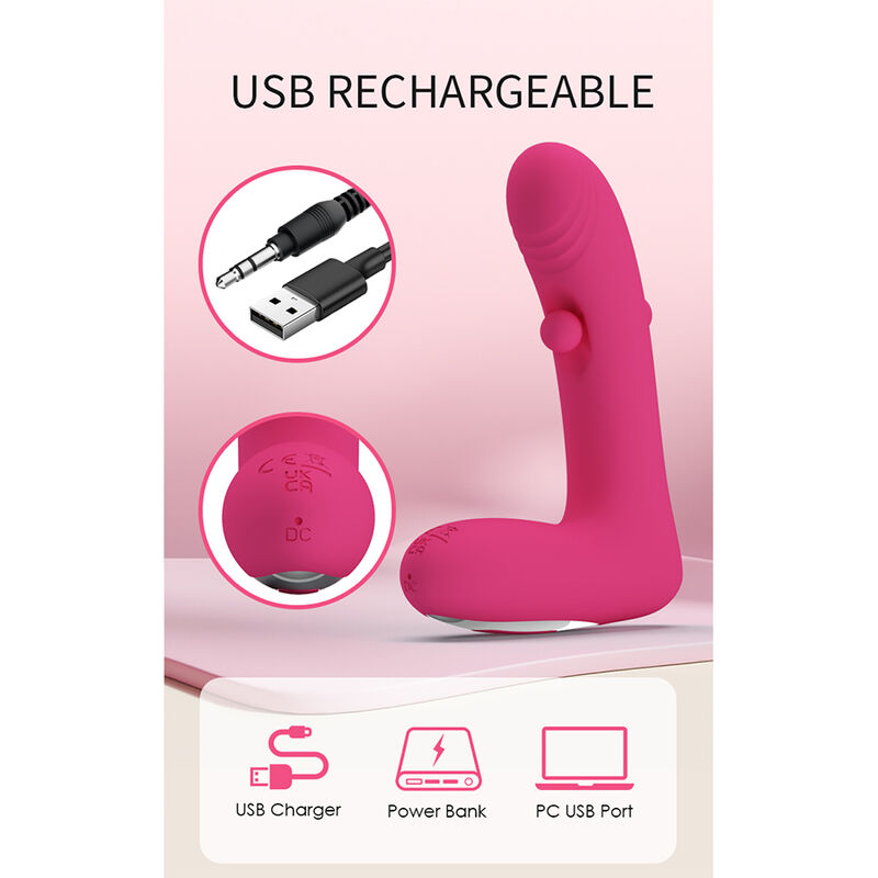 PRETTY LOVE - DUDEN VIBRADOR DE SILICONA RECARGABLE 12 MODOS DE VIBRACIÓN Y 3 MODOS DE BALANCEO ROSA - Imagen 8