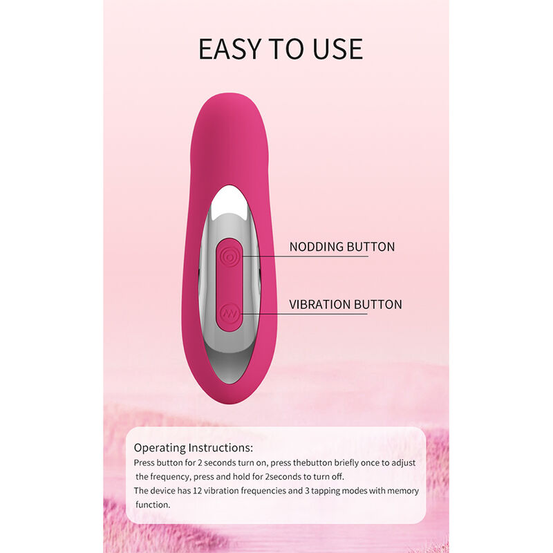 PRETTY LOVE - DUDEN VIBRADOR DE SILICONA RECARGABLE 12 MODOS DE VIBRACIÓN Y 3 MODOS DE BALANCEO ROSA - Imagen 10