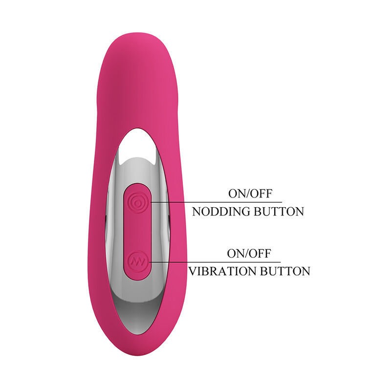 PRETTY LOVE - DUDEN VIBRADOR DE SILICONA RECARGABLE 12 MODOS DE VIBRACIÓN Y 3 MODOS DE BALANCEO ROSA - Imagen 6
