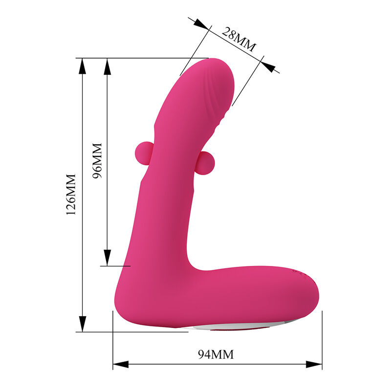 PRETTY LOVE - DUDEN VIBRADOR DE SILICONA RECARGABLE 12 MODOS DE VIBRACIÓN Y 3 MODOS DE BALANCEO ROSA - Imagen 14