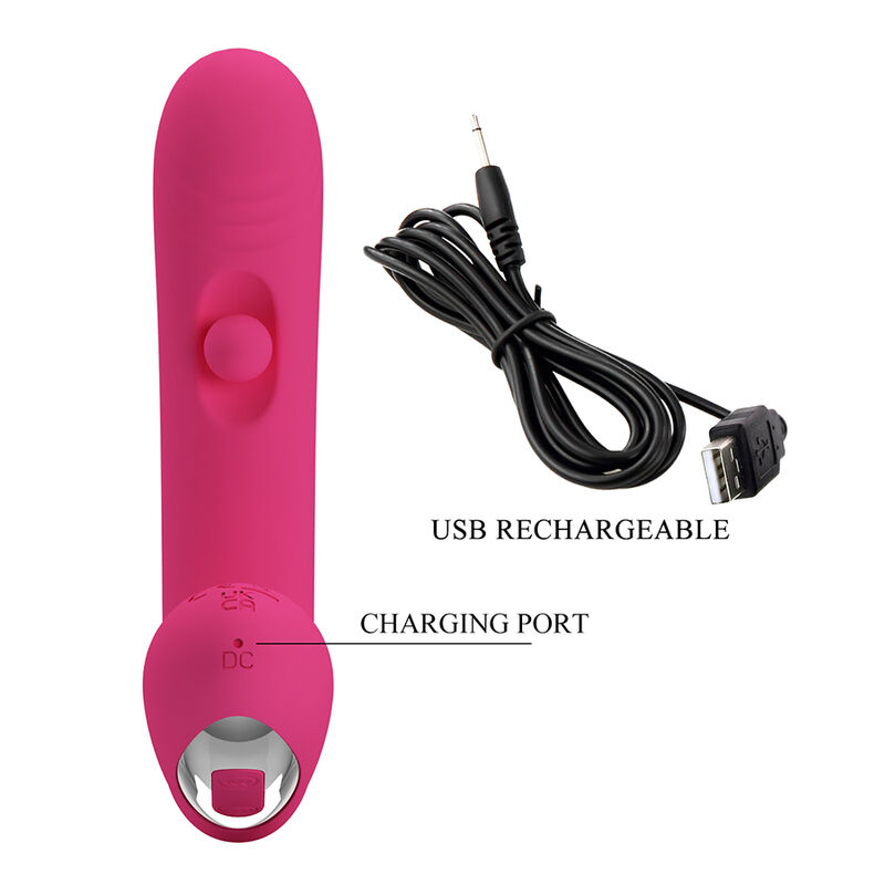 PRETTY LOVE - DUDEN VIBRADOR DE SILICONA RECARGABLE 12 MODOS DE VIBRACIÓN Y 3 MODOS DE BALANCEO ROSA - Imagen 7