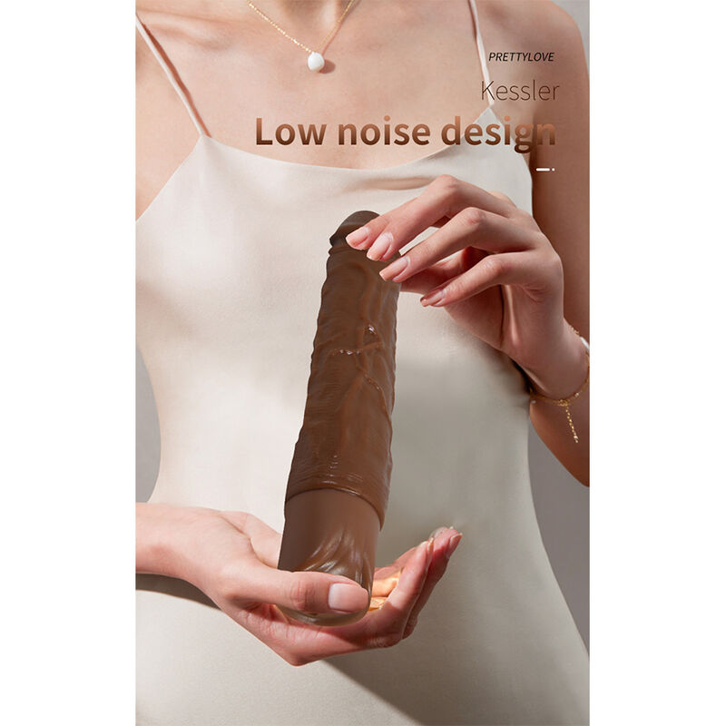 PRETTY LOVE - KESSLER DILDO VIBRADOR REALISTA 10 MODOS DE VIBRACIÓN Y 10 DE EMPUJE 22 CM MARRÓN - Imagen 9