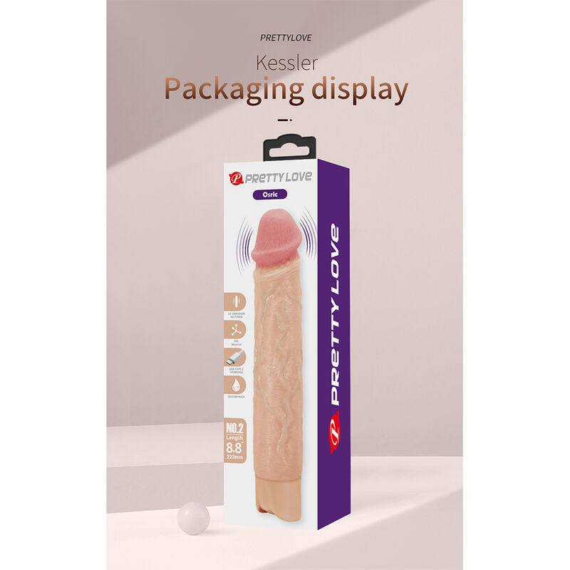 PRETTY LOVE - KESSLER DILDO VIBRADOR REALISTA 10 MODOS DE VIBRACIÓN Y 10 DE EMPUJE 22 CM NATURAL - Imagen 14