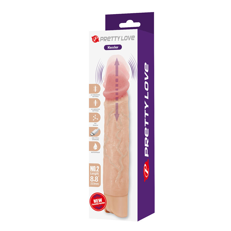 PRETTY LOVE - KESSLER DILDO VIBRADOR REALISTA 10 MODOS DE VIBRACIÓN Y 10 DE EMPUJE 22 CM NATURAL - Imagen 13