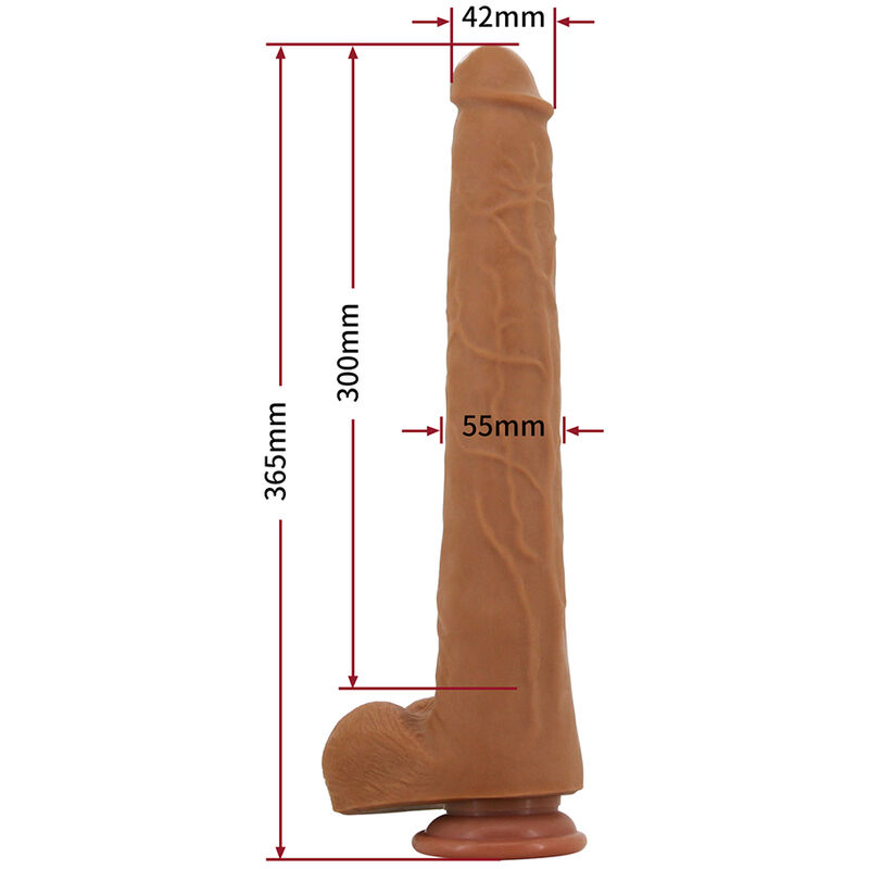 PRETTY LOVE - VIGGO DILDO REALISTA TACTO SUAVE CON PIEL DESLIZANTE 36,5 CM MARRÓN - Imagen 11