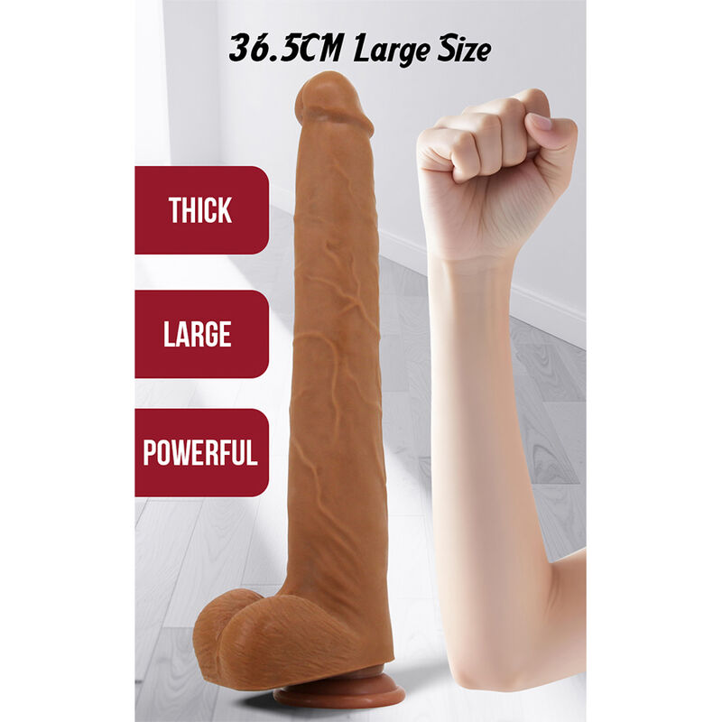 PRETTY LOVE - VIGGO DILDO REALISTA TACTO SUAVE CON PIEL DESLIZANTE 36,5 CM MARRÓN - Imagen 17
