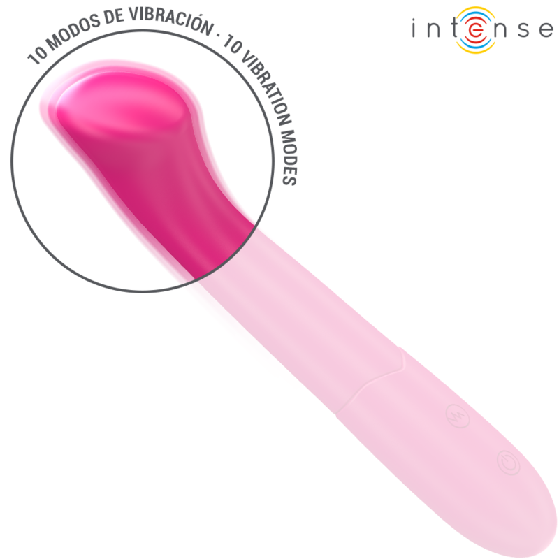 INTENSE - PATY VIBRADOR 19 CM FLEXIBLE 10 VIBRACIONES MODELO 2 ROSA - Imagen 4
