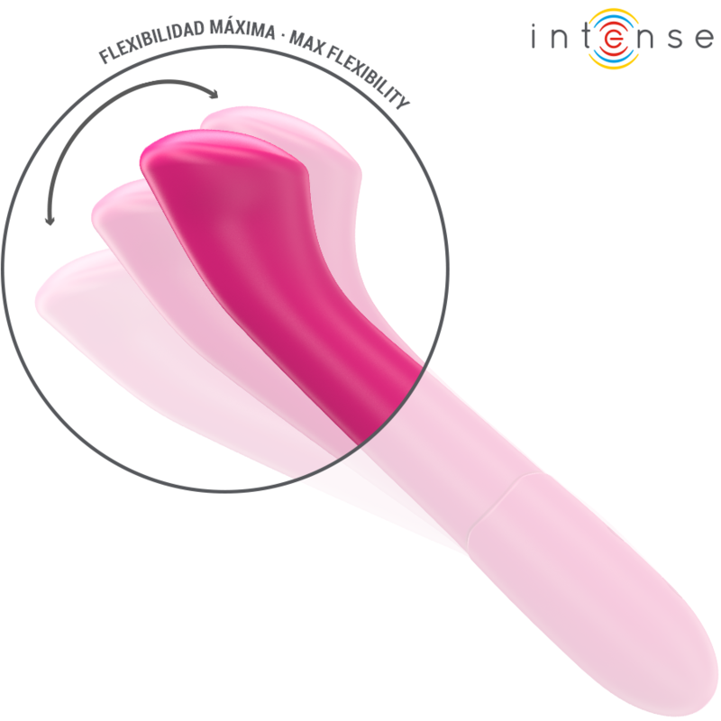 INTENSE - PATY VIBRADOR 19 CM FLEXIBLE 10 VIBRACIONES MODELO 2 ROSA - Imagen 5