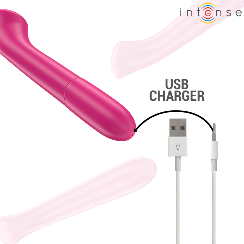 INTENSE - PATY VIBRADOR 19 CM FLEXIBLE 10 VIBRACIONES MODELO 2 ROSA - Imagen 6
